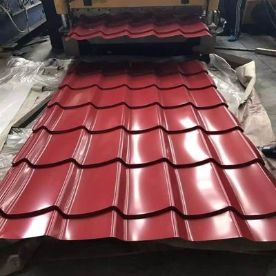 8-35 Tấm lợp màu có lớp phủ Micron Tấm màu đỏ ASTM