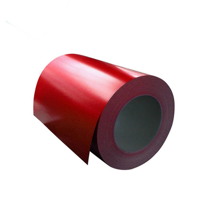 Thép cuộn mạ kẽm sơn trước màu đỏ AISI 30-275g / M2 Thép cuộn mạ màu