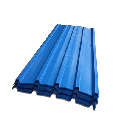 Tấm lợp bằng thép sơn sẵn AZ20 32 Gauge Tấm lợp mạ kẽm màu xanh lam