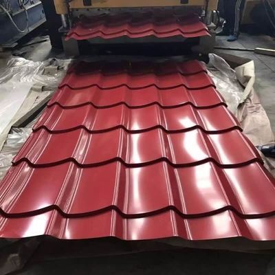 ISO 9001 Tấm sắt sơn trước màu đỏ 610mm Tấm lợp tôn màu