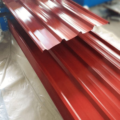 8-35 Tấm lợp màu có lớp phủ Micron Tấm màu đỏ ASTM