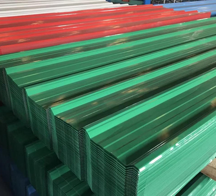Tấm lợp kim loại màu đỏ SGCC BSI ISO 14001 Tấm thép tráng màu