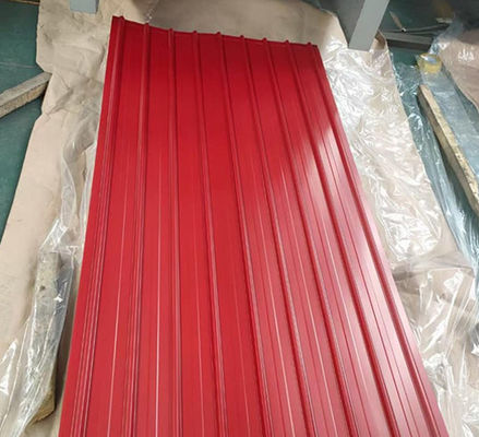 Tòa nhà Z30 Tấm lợp phủ màu SGCC Tấm lợp kim loại màu đỏ 7-30um