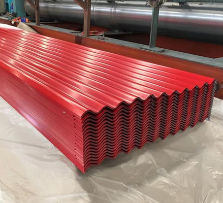 Tấm lợp kim loại màu đỏ SGCC BSI ISO 14001 Tấm thép tráng màu