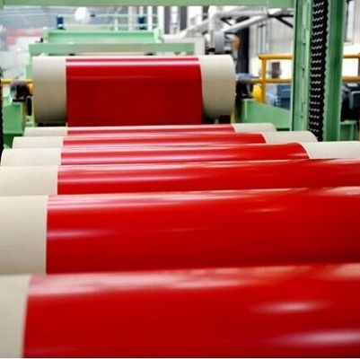 Thép cuộn mạ kẽm sơn màu đỏ Ppgi 30-275g / M2 Thép cuộn mạ màu